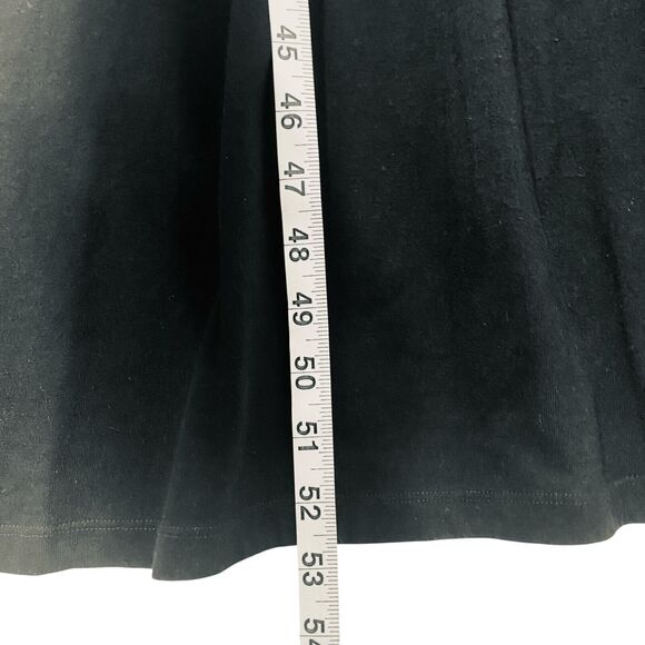 Michael Simon Maxi T-shirt Dress S Black Shoes Embroidered Design Artsy Vacation - Picture 7 of 8